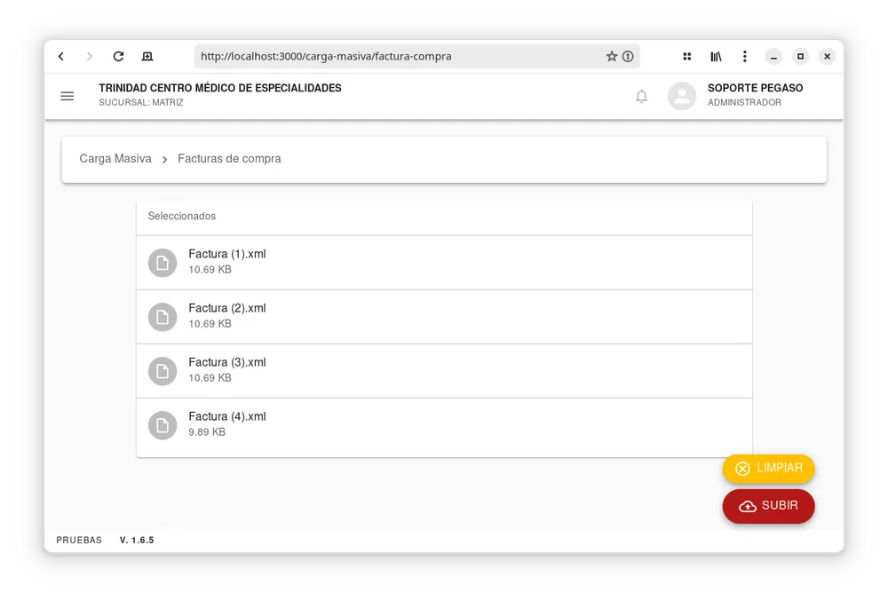 Cifra carga masiva de comprobantes